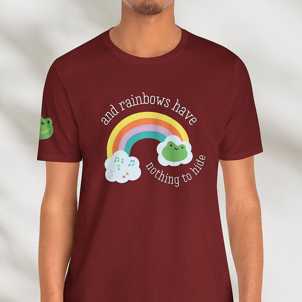 Thumbnail: "Rainbow Connection" Cotton Jersey Graphic T-Shirt (w/ Sleeve Detail)