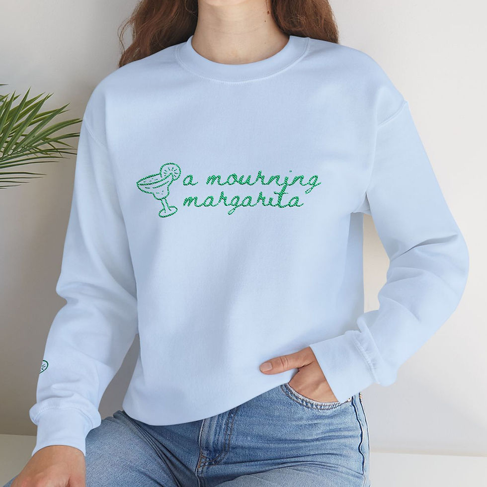 Thumbnail: "Mourning Margarita" Embroidered Crewneck Sweatshirt (Gildan Heavy Blend™)