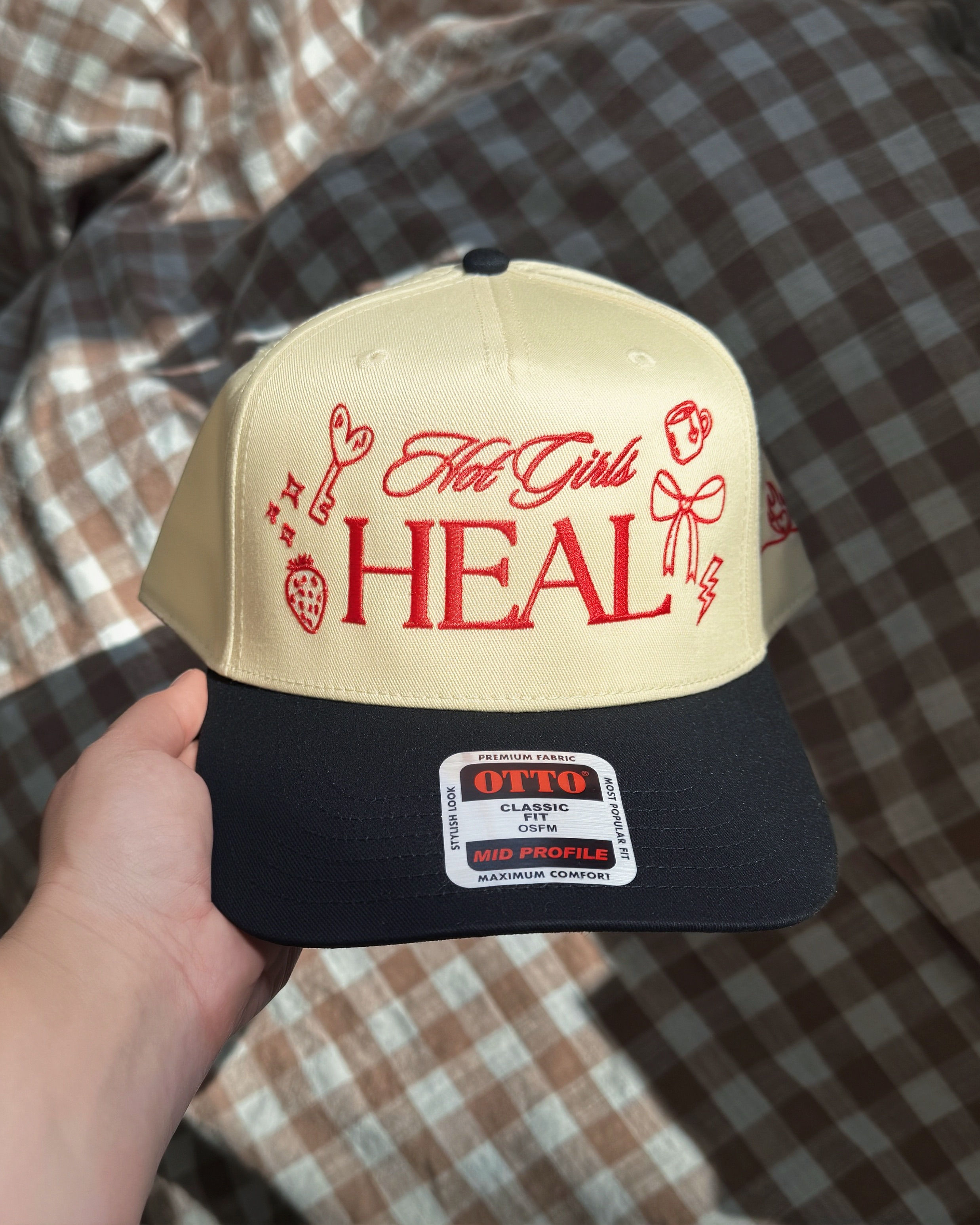 'Hot Girls Heal' Embroidered 5 Panel Hat (OTTO)