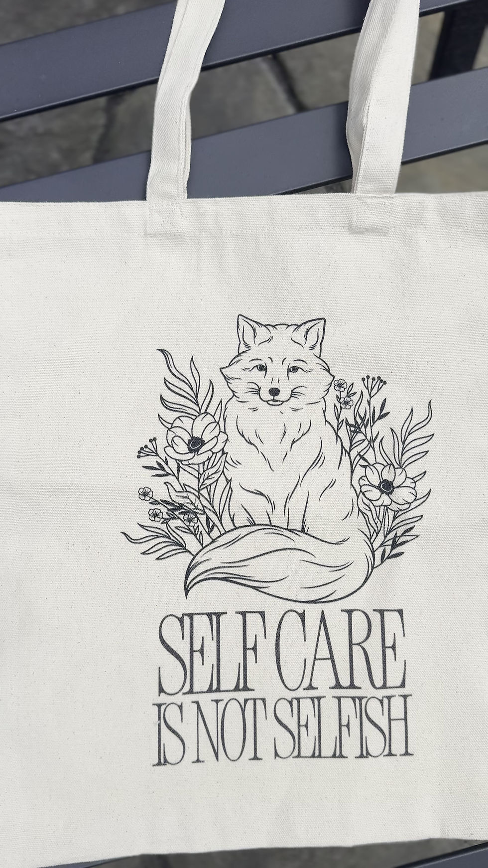 Thumbnail: 'Self Care Is Not Selfish' Tote Bag (Cotton Canvas)
