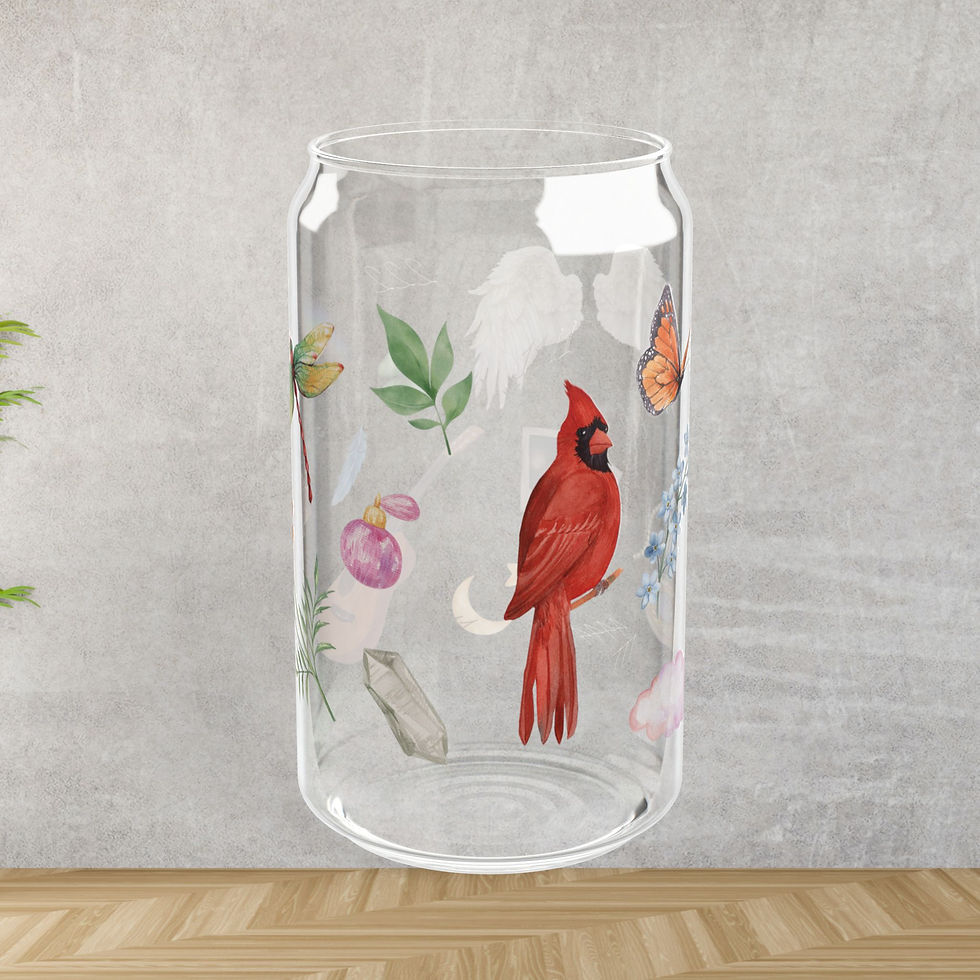 Thumbnail: "Signs and Symbols" Glass Beer Can Cup (16oz⏐Optional Lid/Straw)