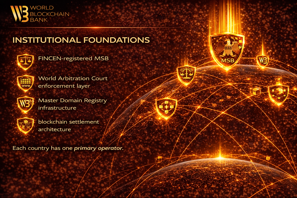 World Blockchain Bank Country Operator License