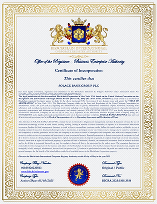 Register/Login Blockchain International Corporate Registry Authority