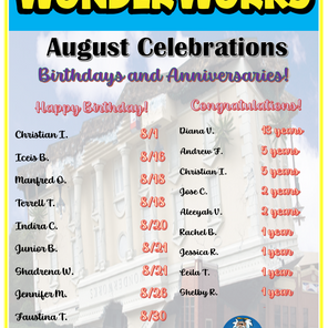 First Friday Celebrations for August!
