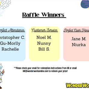 Announcing May Raffle Winners!