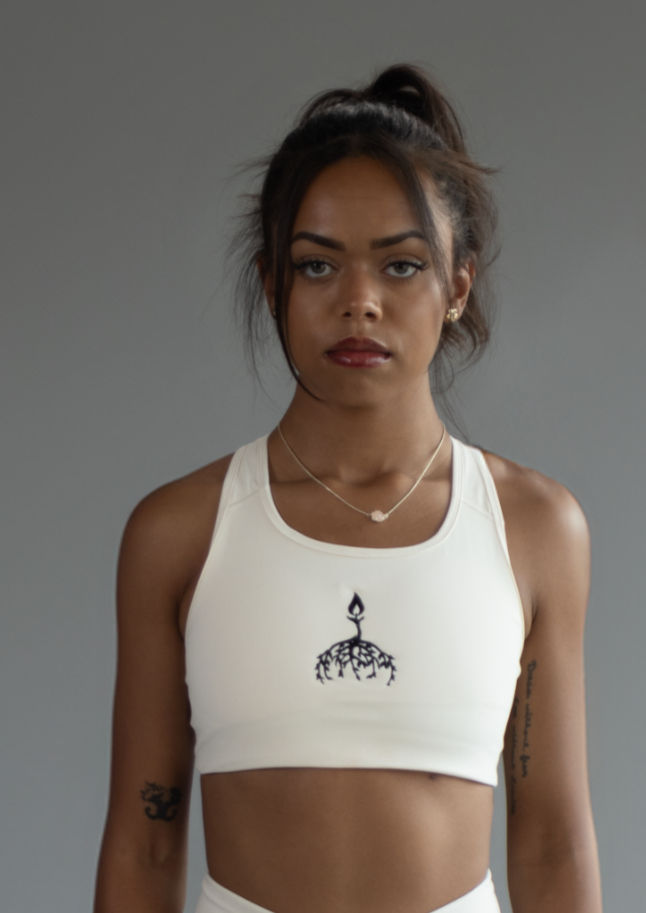 Womens Active Bra Top Black Root/Flame