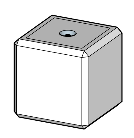 400h x 400w x 400l flat top