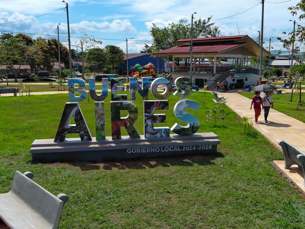 Letrero de Buenos Aires para encomiendas a Buenos Aires de Puntarenas