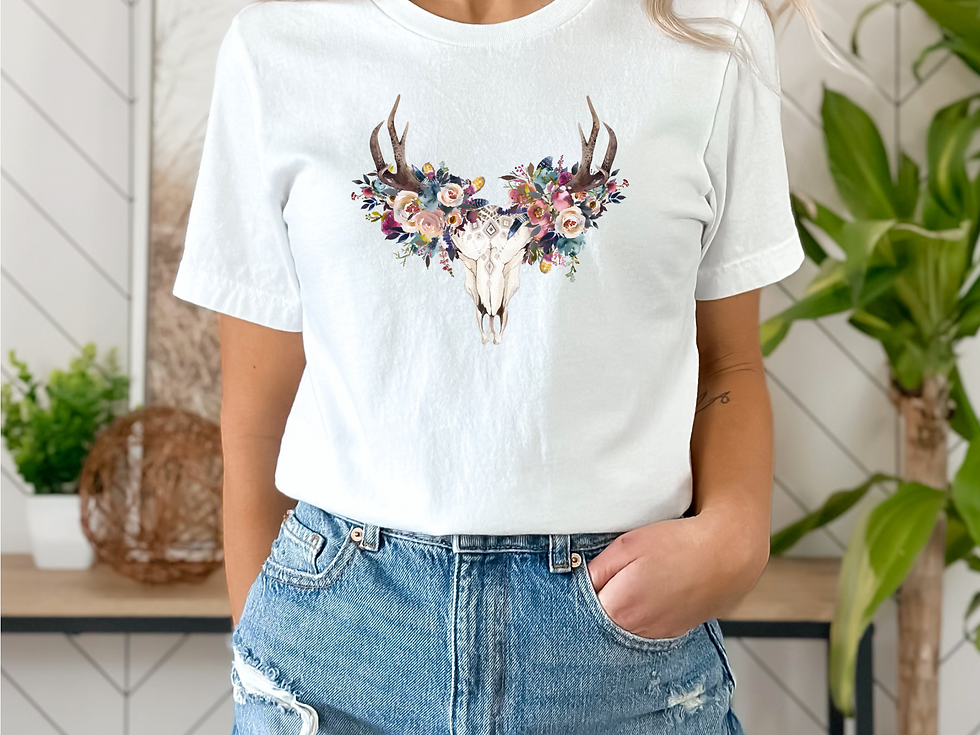 Floral Deer Skull