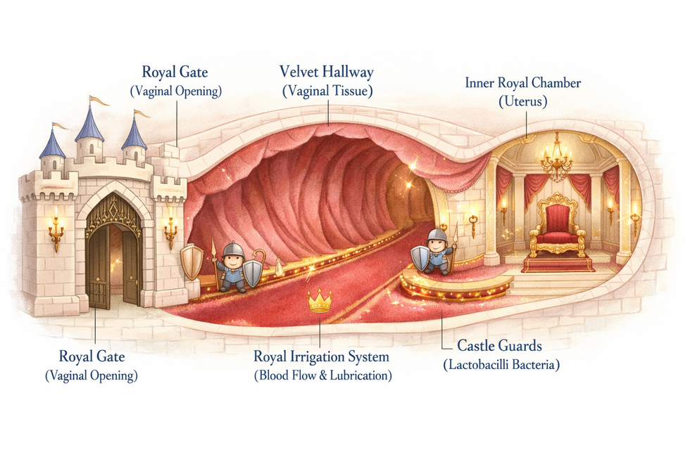 Drawing of vaginal walls in royal kingdom