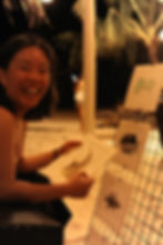 Setting up the expo board and display at dinner time. It was after a long day of diving from 4am.