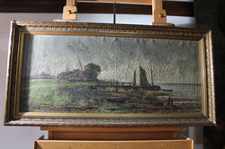 painting before restoration with raking