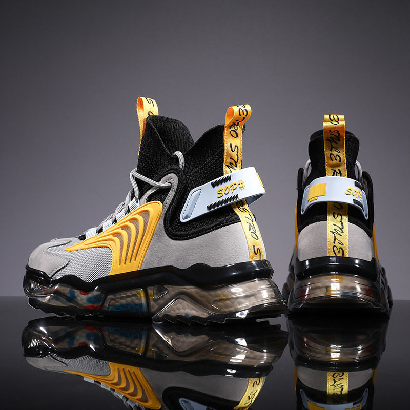 Chikiwiki Men's High Top Shoes Thick Soled Breathable