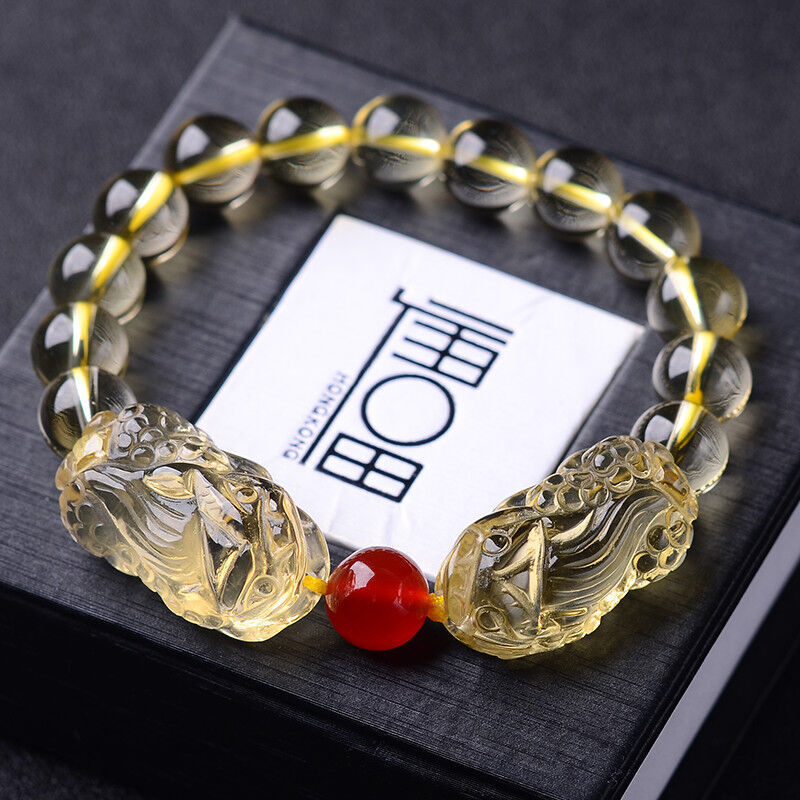 Chikiwiki Natural Citrine Double Pixiu Bracelet