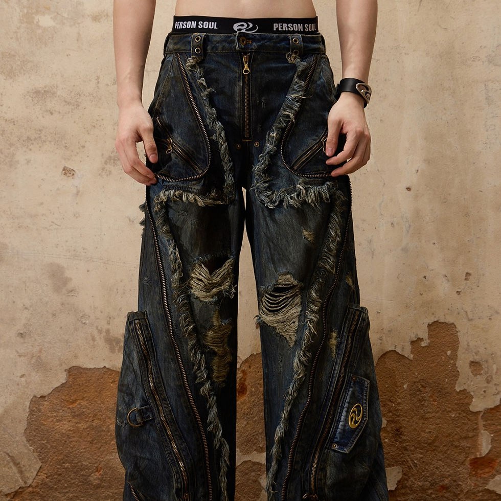 Chikiwiki Female Alien Structural Stained Jeans