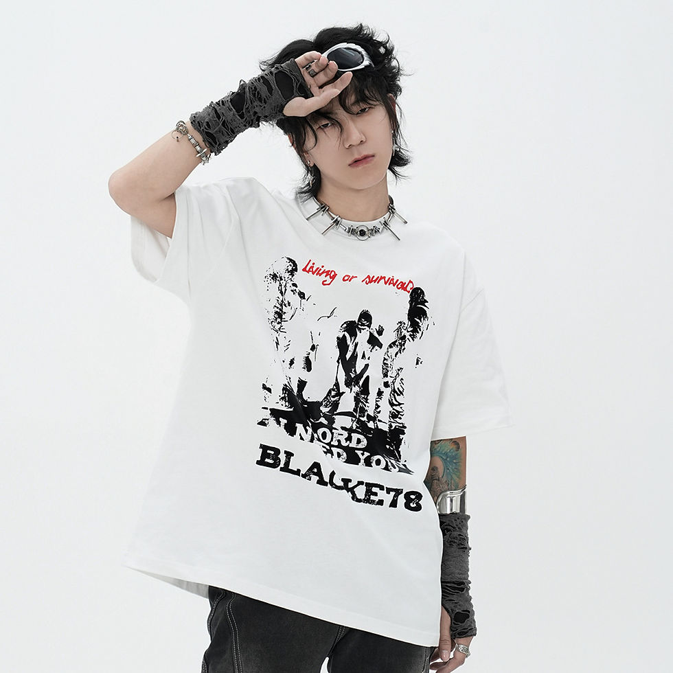 Chikiwiki Character Abstract Printing Short Sleeve