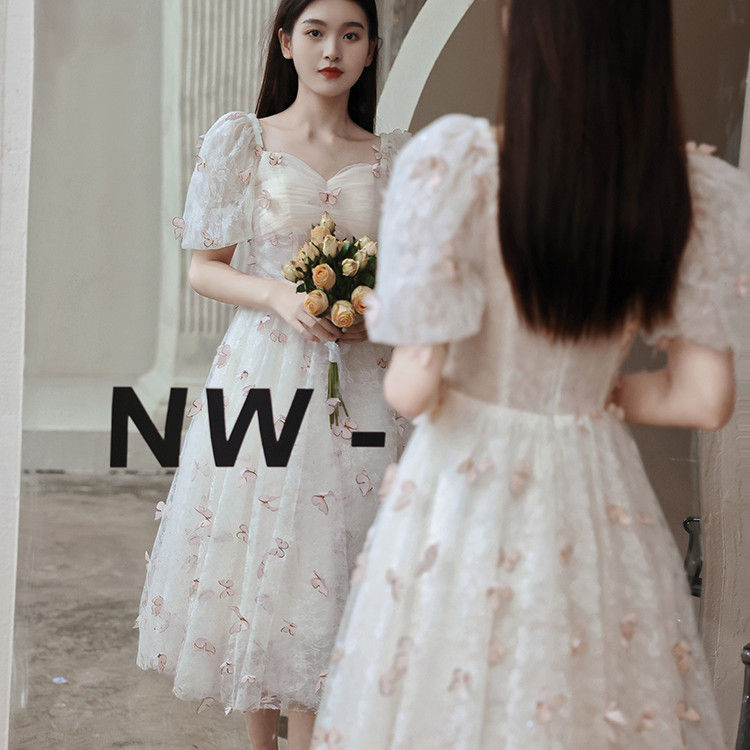 Chikiwiki Women's Fashion Temperament Mid-length Evening Dress