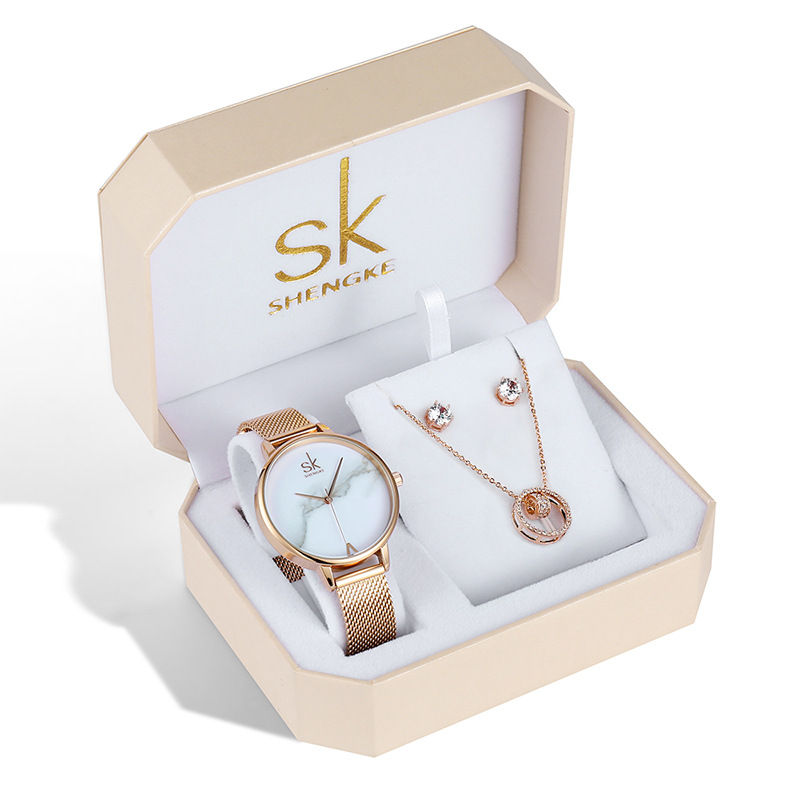 Chikiwiki Watch Set Three-piece Rose Gold Watch