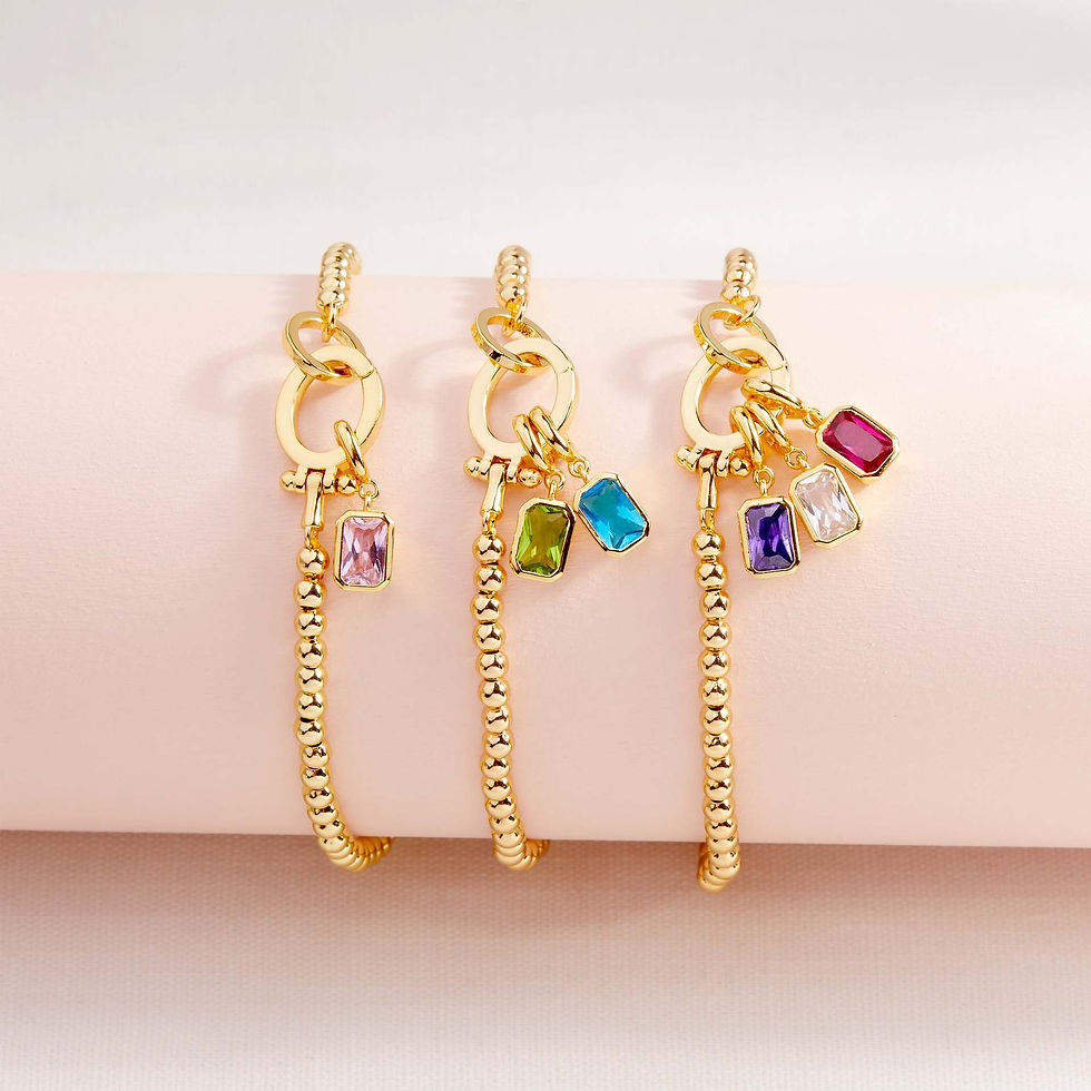 Chikiwiki Twelve Birthstone Small Flower Bracelet