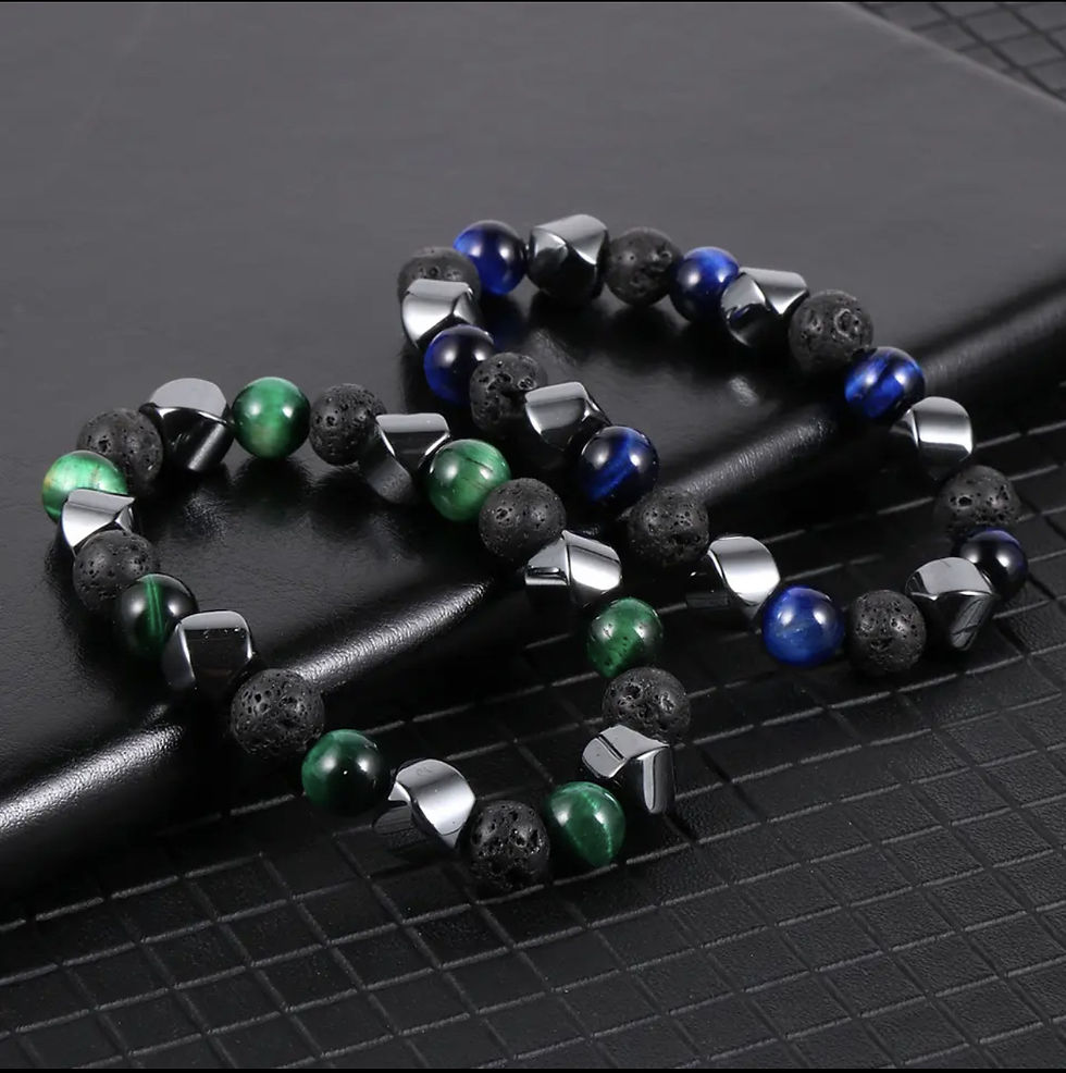 Chikiwiki Natural Tigereye Volcanic Stone Bracelet