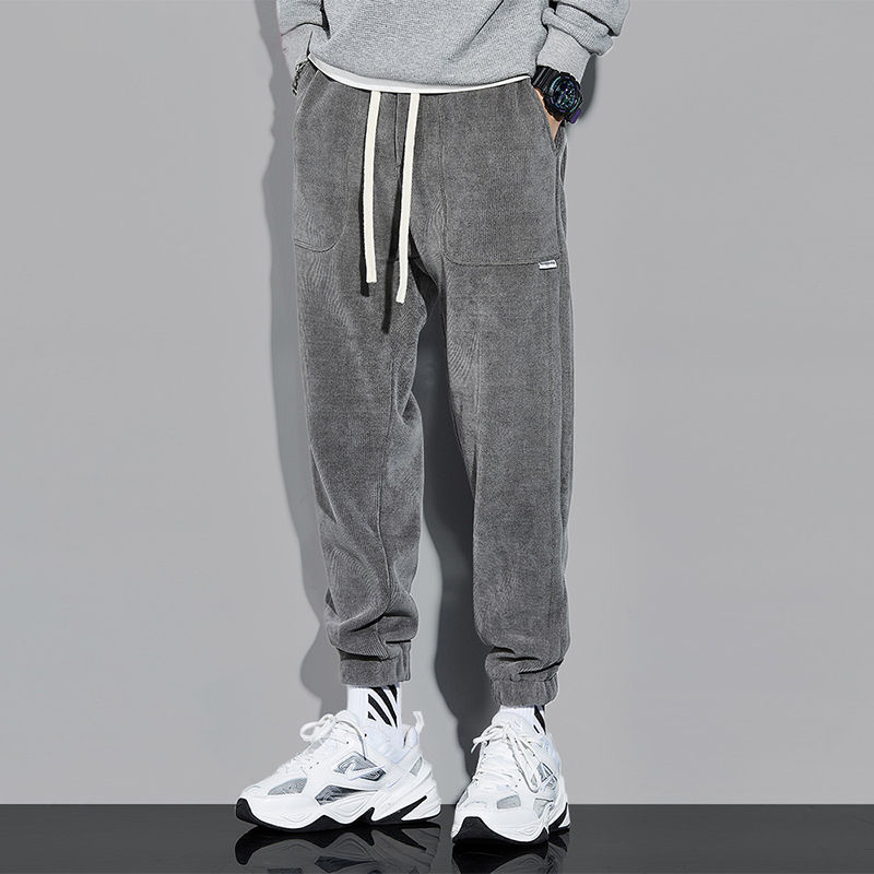 Chikiwiki Spring Corduroy Casual Men's Loose Ankle-tied Sweatpantss