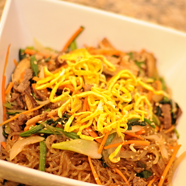 Korean Stir Fried Noodles (잡채, Jap-chae)