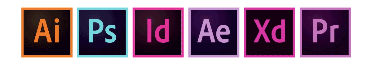 Animation motion design des logos de Adobe Creative Suite