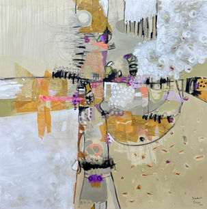 obra de arte, turqueza , rosa,verdes, rojos, tonos tierra blanco, negro, gris, pintura acrilica, pastel al oleo