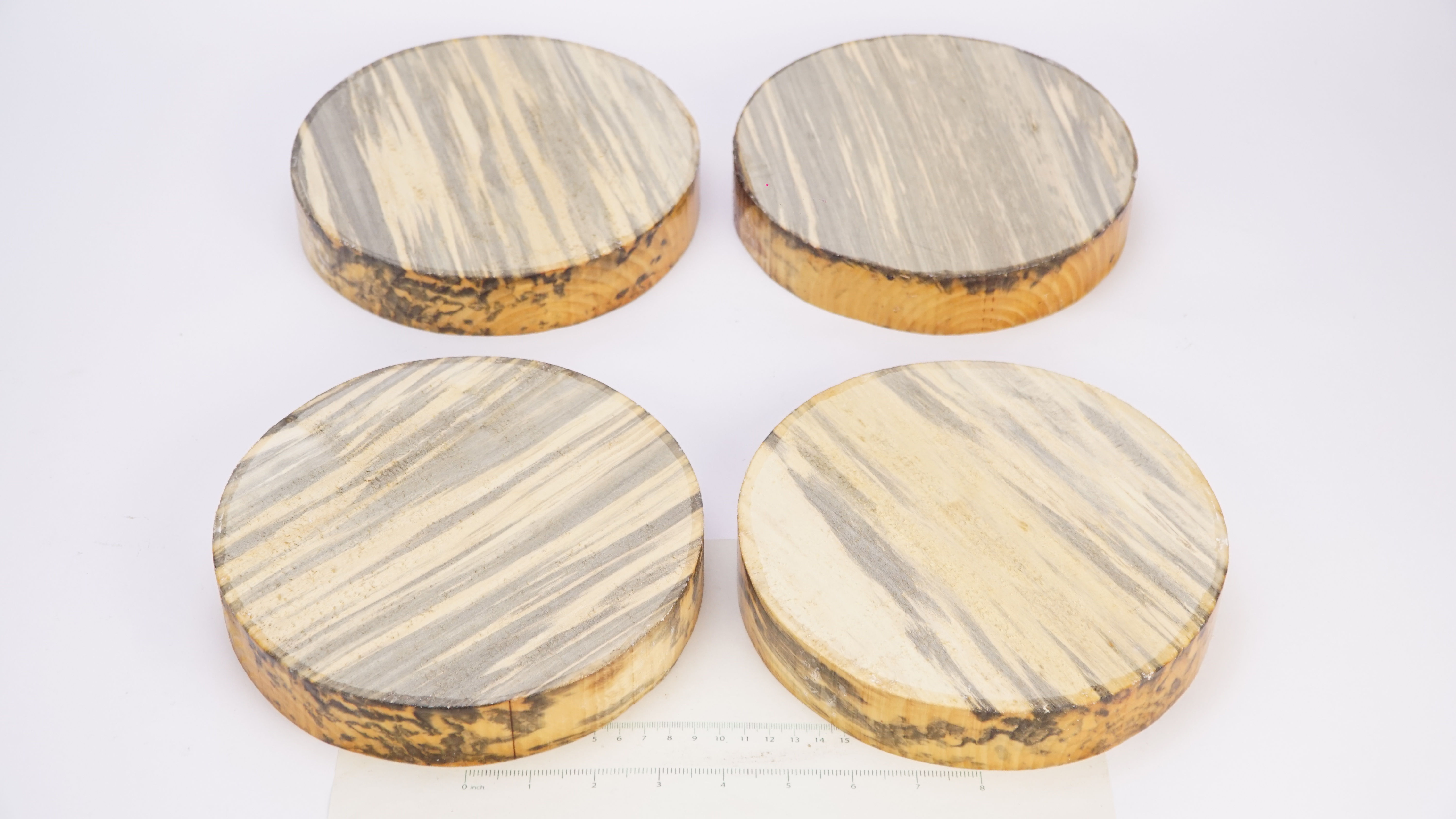 4 Stained Ripple Lime Bowl Blanks