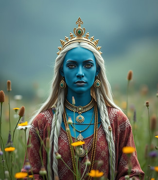 female ascended master with blue skin tone in the meadow.jpg