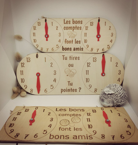 Compteur de pétanque à aiguilles diamètre 250mm en pvc 5 mm Compteur de pétanque à aiguilles diamètre 250mm en pvc 5 mm
