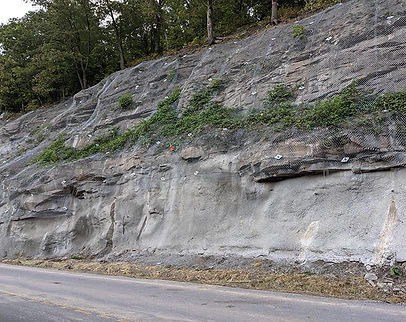 Pinned Tecco Rockfall Mesh and Shotcrete