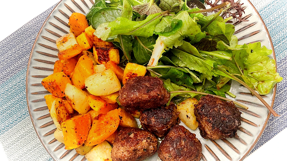 Moroccan Meatballs and Roasted Vegetables