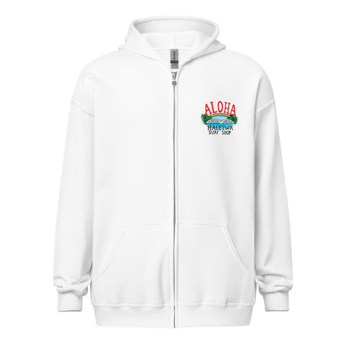 swag あわあわ Aloha Haleiwa Surf Shop Unisex heavy blend zip hoodie | Hale'iwa
