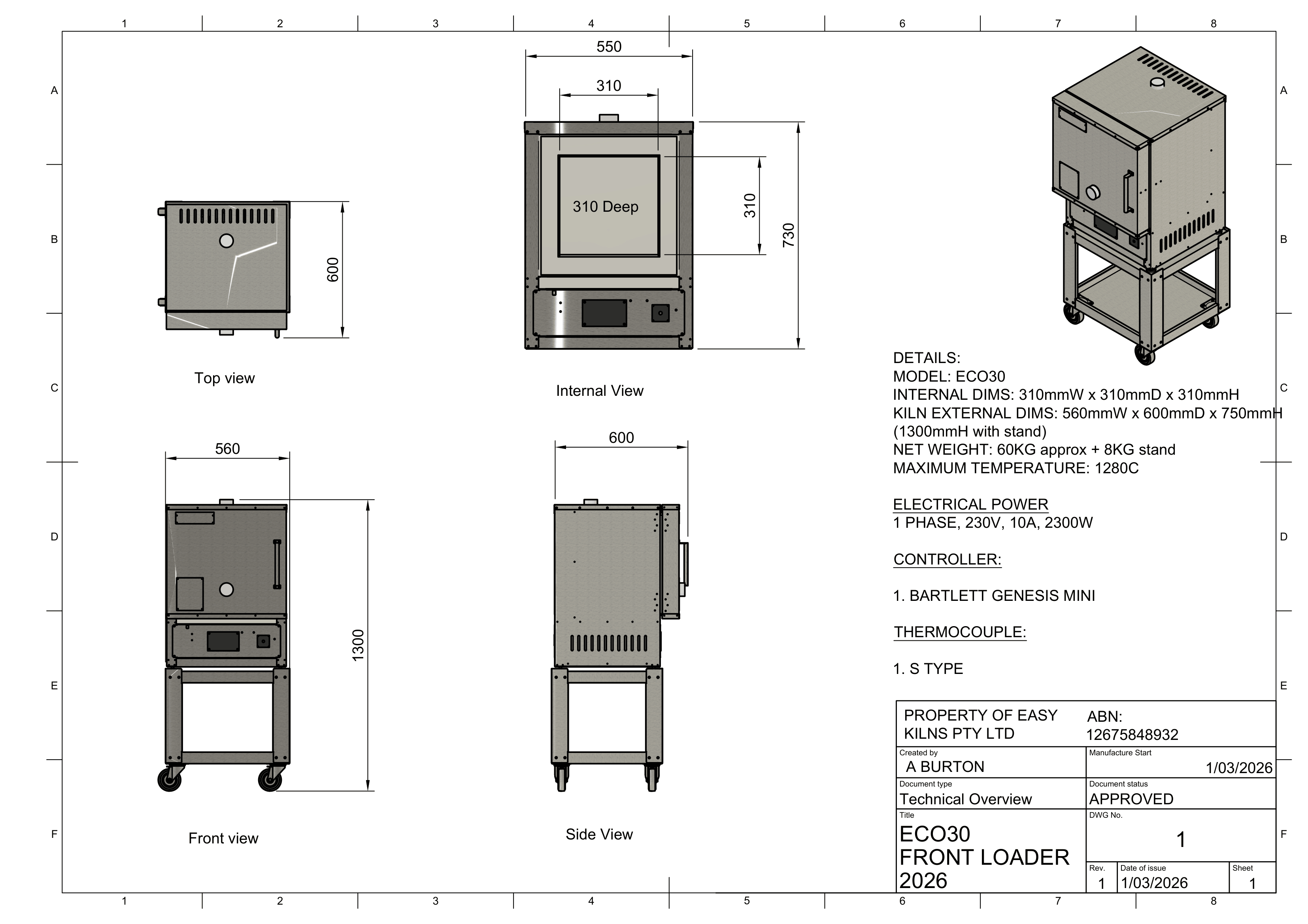 ECO30 - 30 Litre 10A Kiln