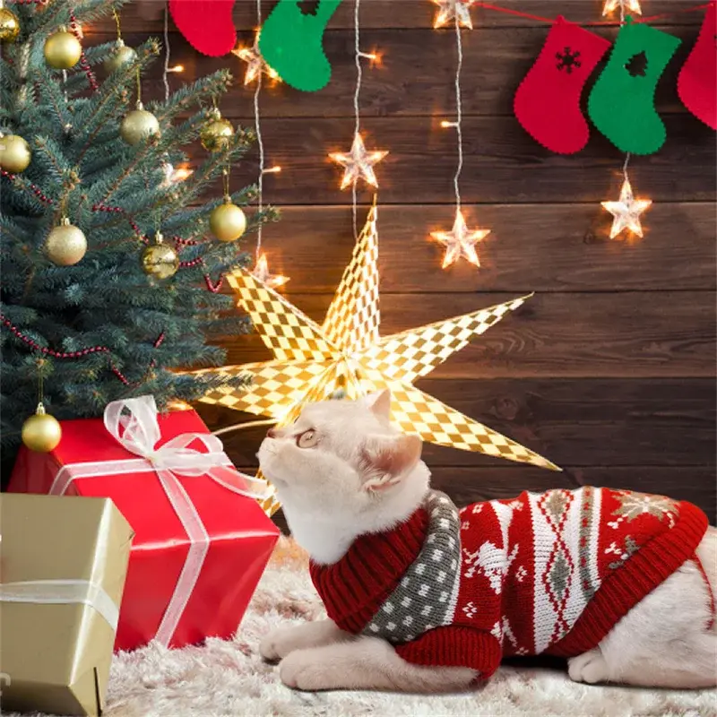 Thumbnail: Cute Cat Sweater Warm Winter Costume Pet Clothes