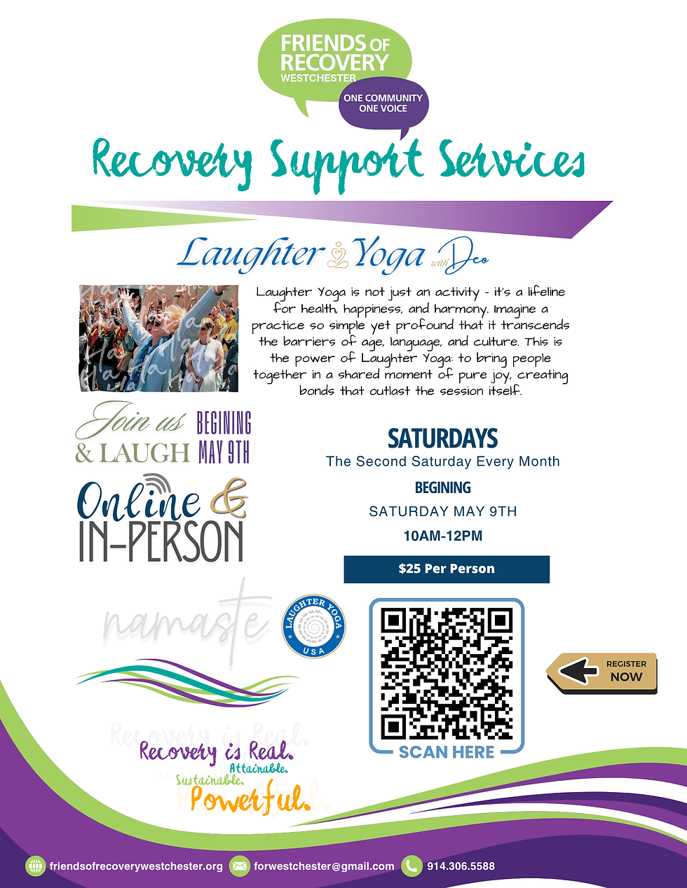 Laughter Yoga With Deo Flyer With QR