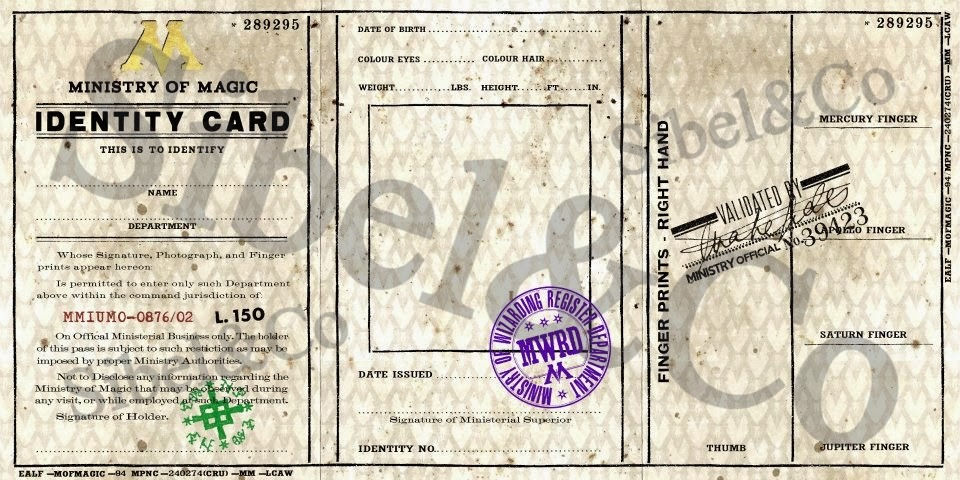Ministry of Magic I.D. Card | Sibel & Co ministry-of-magic-i-d-card-sibel-co