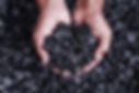 Coal mining _ coal miner in the man hands of coal background. Picture idea about coal mini