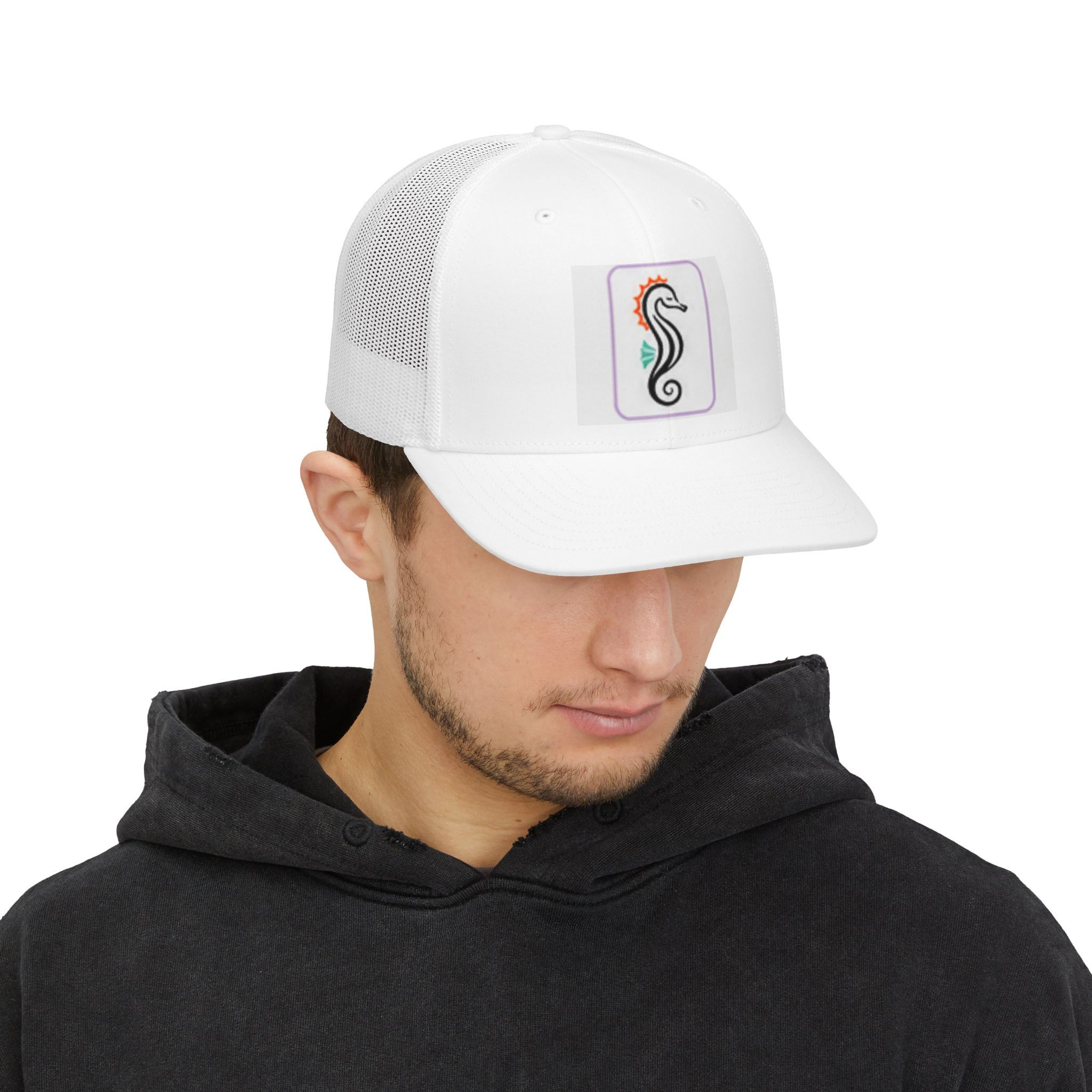 Klever Tees Seahorse Embroidered Trucker Cap