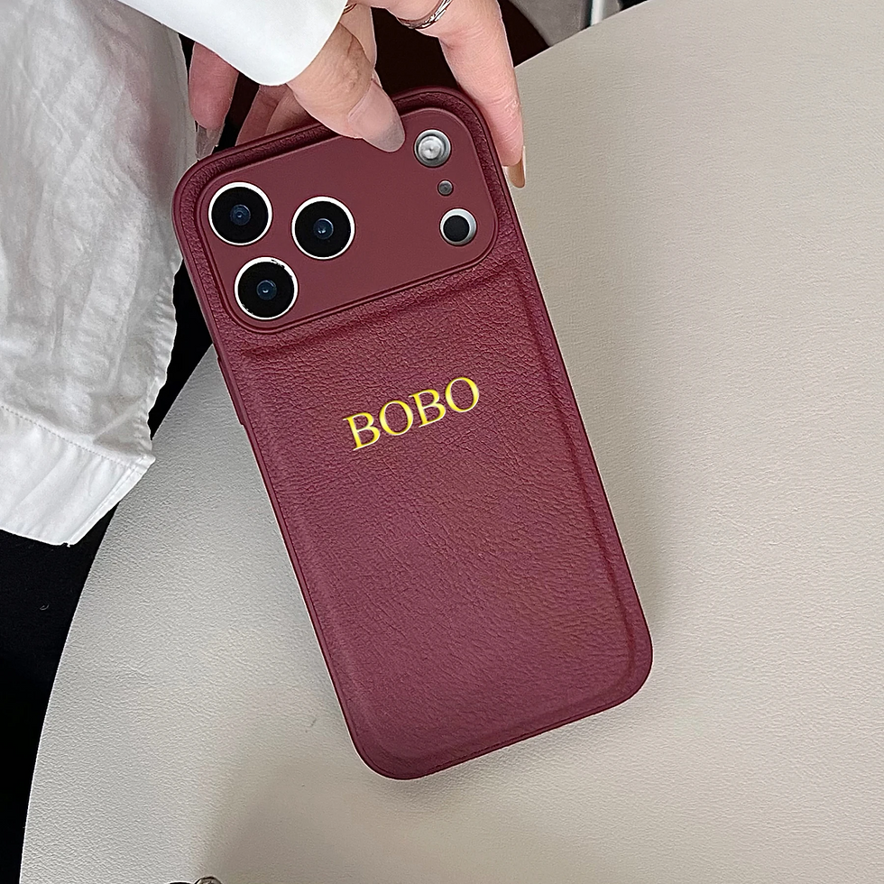 Thumbnail: Personalized Luxury Customized Name 3D DIY Hot Engrave Faux Leather Phone Case F