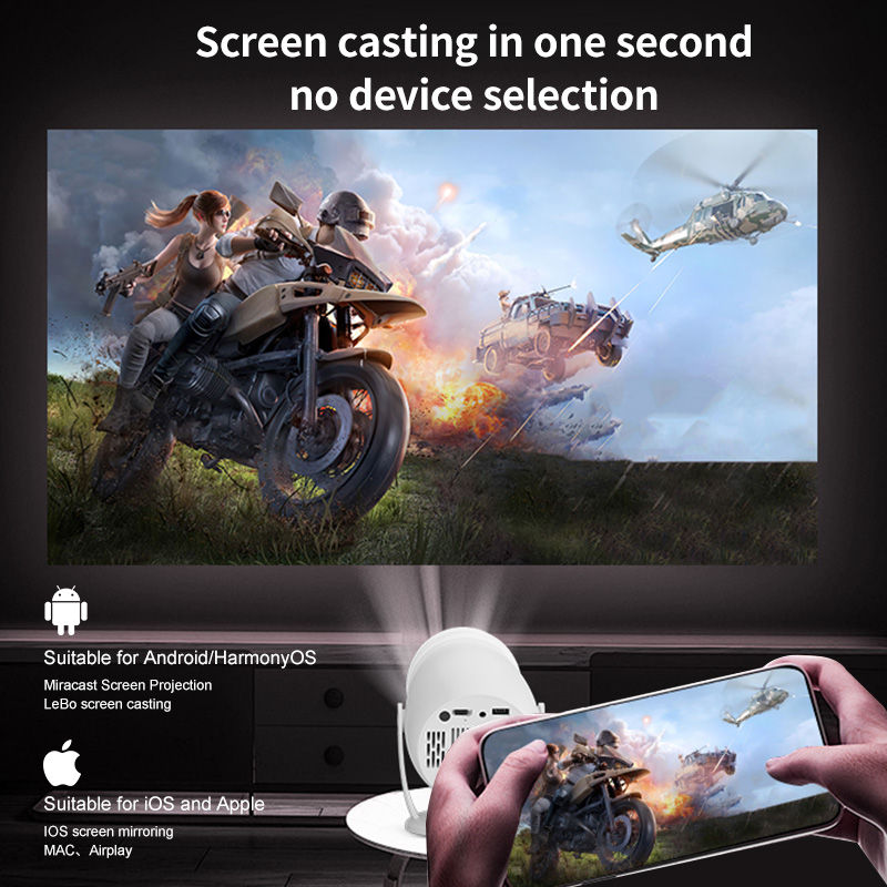 Thumbnail: Portable Projector Home 1080p Projector Mini Android 4K HD Intelligent Wireless 