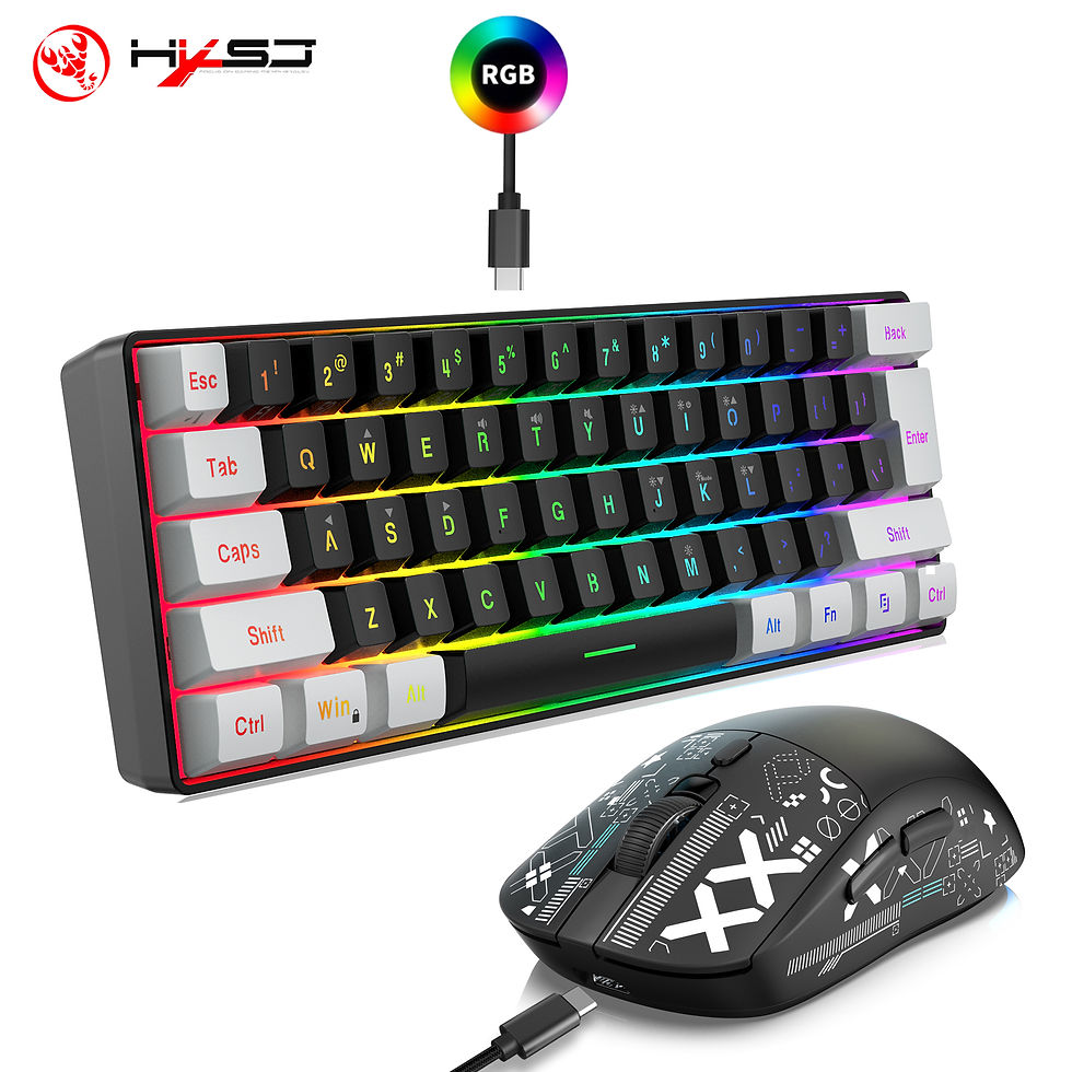 Thumbnail: HXSJ-60% RGB Backlit Gaming Keyboard and Mouse Set 61-Key wired Keyboard 3-mode 