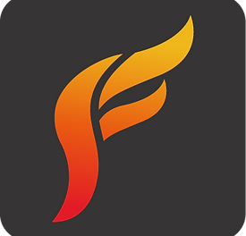 Orange Fiberstone Logo Icon Black Background