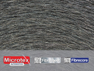 Fibretech Microtex Automotive, Fibresheet, and Fibrecore Logos and product image for Automotive Industry