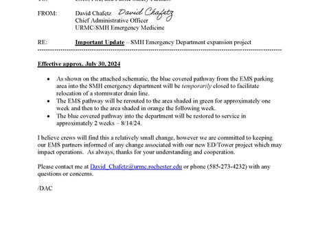 Strong Memorial ER Expansion - Ambulance Entrance Changes