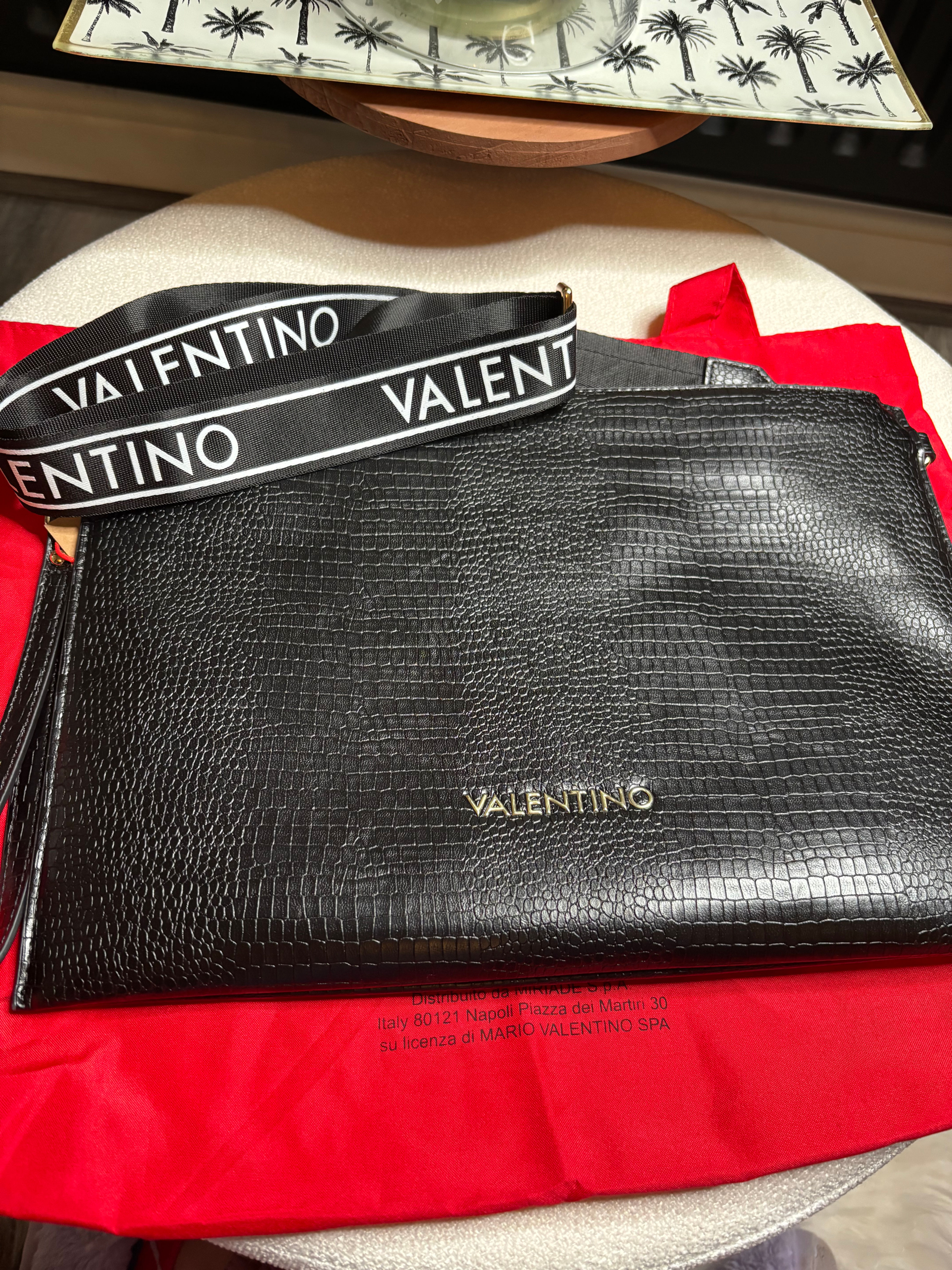 Valentino Large Clutch/Crossbody Black with Gold Hardware BNWT