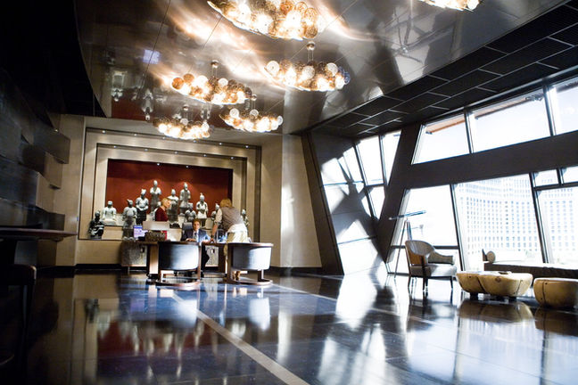 Oceans 13 film set. Andy Garcias office in asian themed The Bank Casino hotel in Las Vegas.