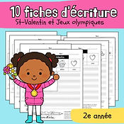10 fiches d'écriture - St-Valentin et Jeux d'hiver (2e)
