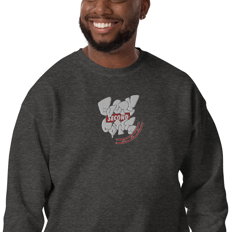 Thumbnail: "EVERY SECOND COUNTS" Embroidered Unisex Premium Crew
